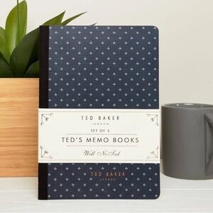 NEW Ted Baker Well NoTed Memo Notebooks Geometric and Jungle Print (Set of 3)
